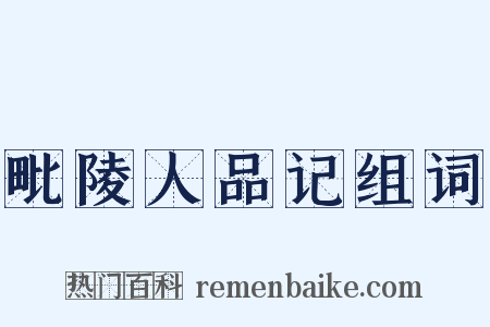 毗陵人品记组词是什么意思的图片